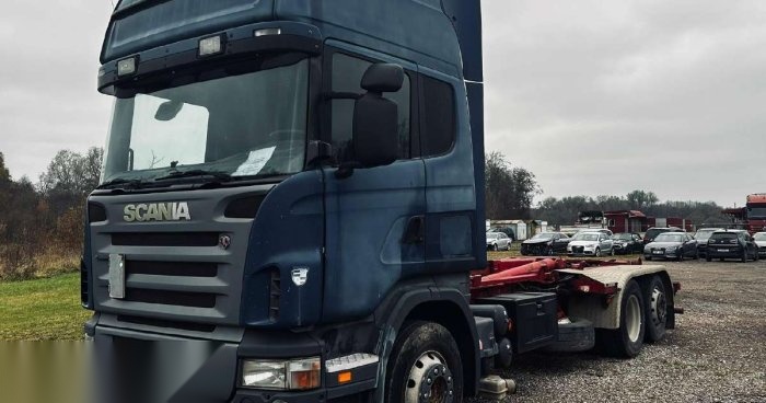 Scania R420, savivarčiai su kranu 2006-05 m.,